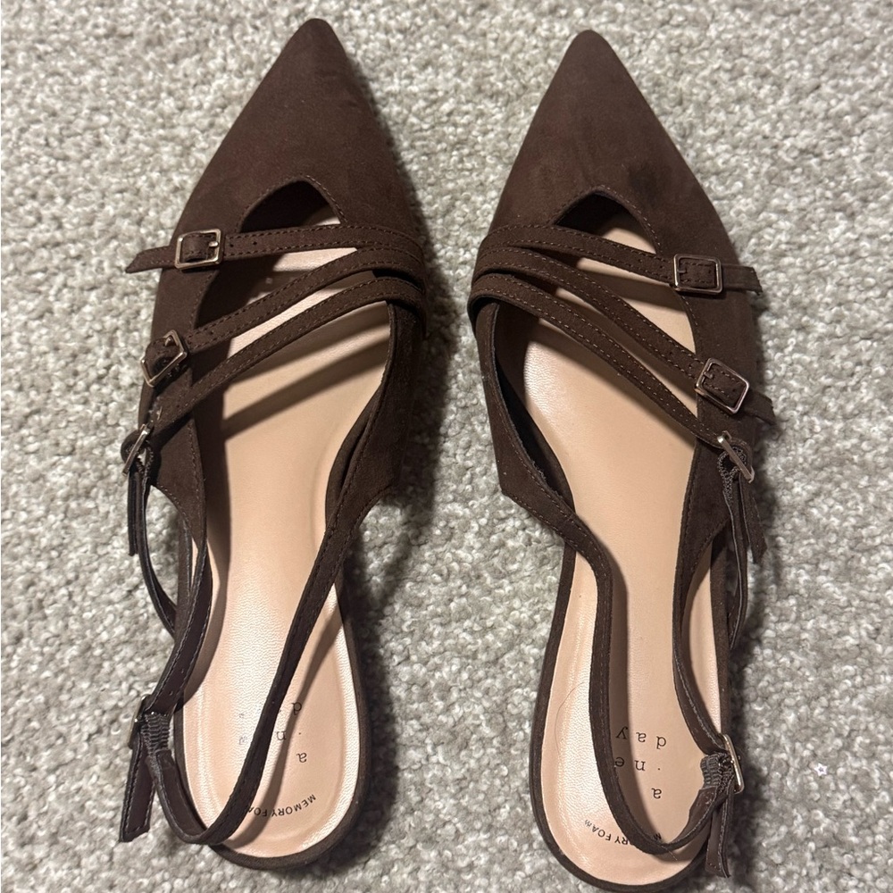 Elegant Brown Women's Slingback Shoes